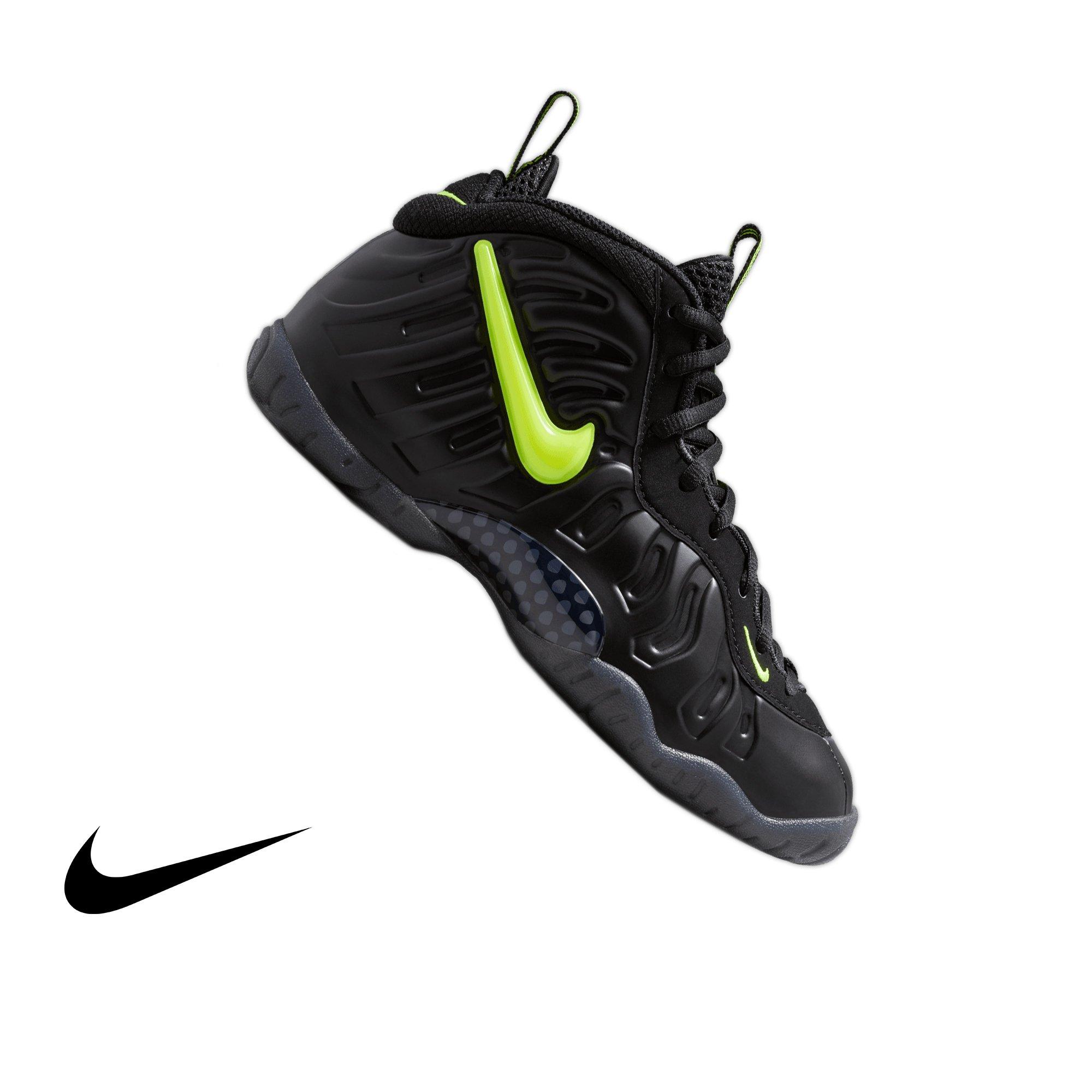 Nike Air Foamposite Pro "Voltage" Grade School Kids' Shoe - BLACK/VOLTAGE YELLOW